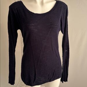 Express navy blue scoop neck drop shoulder dolman sleeve burnout sweater